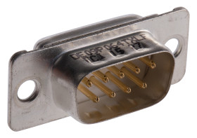 Złącze D-Sub 9-pinowe Męski Proste Montaż na panelu raster 2.74mm Złoto na niklu