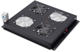 Roof ventilation unit, steel, (W x H x D) 470 x 80 x 410 mm, 1 U, black, for Varioflex-N/Unique Network/Dynamic Basic Enclosure