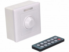 Sterownik LED Mono 1x8A potencjometr komplet z pilotem IR 12-24V Prescot