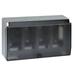 Simon Connect Obudowa natynkowa S500 z pokrywą 4-modułowa, 8x K45 kompletna aluminium 51040004-033