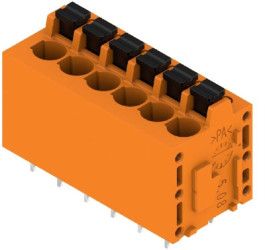 PCB terminal, 6 pole, pitch 5.08 mm, AWG 24-12, 20 A, spring-clamp connection, orange, 1331160000