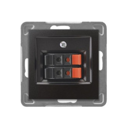 IMPRESJA Gniazdo głośnikowe podwójne antracyt GG-2Y/m/50