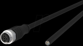 142MGA20010 Sensor cables, M12, 5-pin, coupling &gt; open end, 1 m