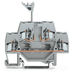 WAGO 280-942/281-487 5mm Double Deck Diode 250V Trmnl. Block Grey AWG 28-14