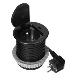 ORNO czarne Gn. wpuszcz 1x230V+USB C GM-9040/B