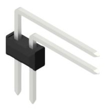 Pin header, 2 pole, pitch 2.54 mm, angled, black, SL41012Z