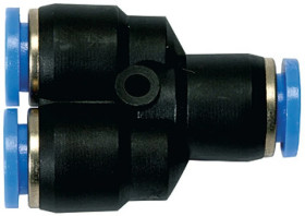 Trójnik pneumatyczny wtykowy typu Y do węża fi 12 mm, tworzywo sztuczne