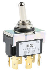 Przełącznik migowy przechylny Wł.-(wł.) DPDT TE Connectivity Montaż panelowy długość przełącznika 17.5mm