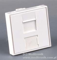 Adapter keystone z przesłoną 2-modułowy kątowy 45x45mm dla 2xRJ45 lub 2xRJ12