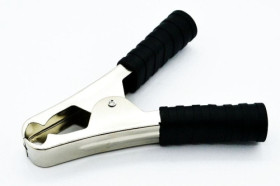 Krokodylek do akumulatora 75A; czarny