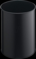 330101 Waste container, 15 l, metal, round, black