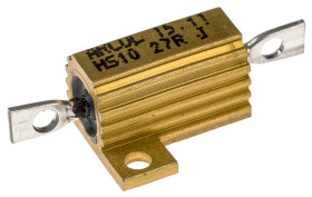 Rezystor do montażu w obudowie 27Ω 10W ±5% Arcol ±100ppm/°C drutowy Osiowe