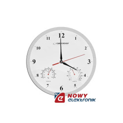 Zegar ścienny ESPERANZA EHC008W biały temp./ wilgotność 30cm