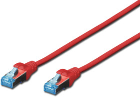 Patch cable, RJ45 plug, straight to RJ45 plug, straight, Cat 5e, SF/UTP, PVC, 500 mm, red, DK-1531-005/R