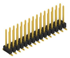 Pin header, 30 pole, pitch 2.54 mm, angled, black, 10049921