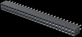 2x 25-pin socket terminal strip, straight, RM 2.54