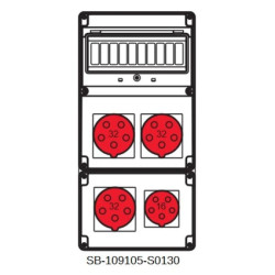 Rozdzielnica 3x5x32A 1x5x16A INA=32A IP54 SB-109105-S0130-54