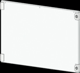 Compartment door, rectangular, sheet steel, (W x H x D) 850 x 800 x 25 mm, light gray, for built-in installation devices, 8PQ208