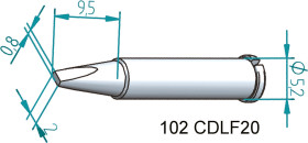 Grot lutowniczy ołówkowy Ersa do I - Narzędzie Dłuto 0,8 x 2 mm Serie 102