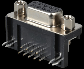 D-SUB socket, 9-pin, angled, RM 9.4