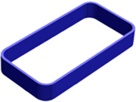 Enclosure ring, TPU, (L x W x H) 90 x 46 x 13 mm, blue, RWK-3.12