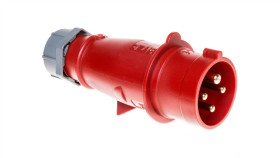 Wtyczka Przenośna 16A 4P 400V Czerwona Ip44 Am-Top 252 Men252