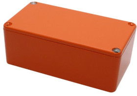 Aluminum die cast enclosure, (L x W x H) 112 x 60 x 42 mm, orange, IP55, 1590BSOR