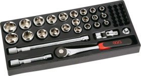 Zestaw nasadek rozmiar napędu 1/2 cala elementy: 27 SAM typ napędu Kwadratowy