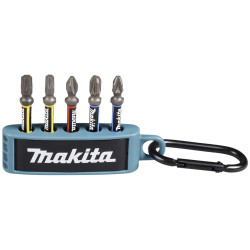 Makita E-13568 Bit set 5-piece double torsion colour-coded snap hook