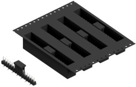 Pin header, 15 pole, pitch 2.54 mm, angled, black, SL10SMD04015ZBTR