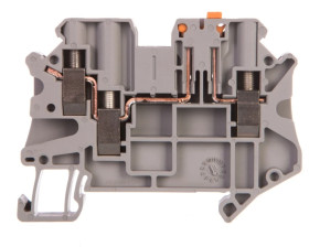 Złączka przelotowa 3-przewodowa z odłącznikiem nożowym 4mm2 szara UT 4-TWIN-MT 3046003 /50szt./