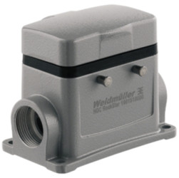 Surface mount housing, size B10, die-cast aluminum, 2 x M25, angled, cross bow locking, IP65, 1787670000