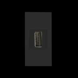 NOEN USB data. gniazdo modułowe 22.5x45mm USB data 2.0. przelotka. czarne OR-GM-9010/B/USBDAT1