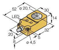 Czujnik indukcyjny Turck BI10R-Q14-AP6X2, 10 - 30 V, 1 szt.