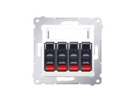 SIMON 54 Gniazdo głośnikowe poczwórne kremowe do podłączenia kolumn głośnikowych DGL34.01/41 KONTAKT SIMON