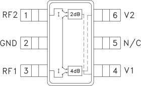 2 dB LSB 2-Bit Digital Attenuator SMT, 0.7 - 4.0 GHz