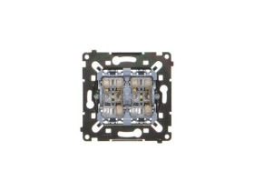 SIMON 55 Wyłącznik schodowy podwójny z podświetleniem (mechanizm) szybkozłącza SW6/2L2MR KONTAKT SIMON