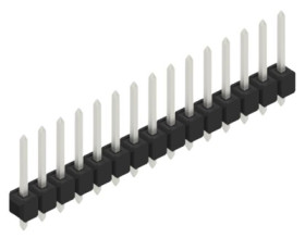 Pin header, 15 pole, pitch 2.54 mm, straight, black, 10054037