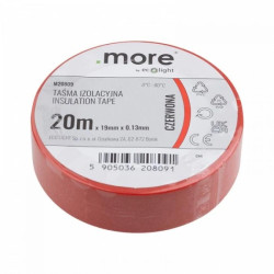 Taśma izolacyjna 19mm x 0,13mm CZERWONA 20m 1szt.