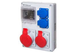 Rozdzielnica budowlana 4 moduły (1x 16A 3P+N+Z 1x 32A 3P+N+Z)/400V 2x 16A 2P+Z 250V IP44 RSK-2 940050