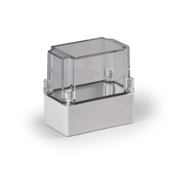 Obudowa Cubo S 75x125x125mm podstawa 50mm boki gładkie szare pokrywa przezroczysta IP67 ABS SABP081313T