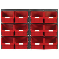 Topstore TC5 Wall Mounted Louvred Panel Kits 2 x TP2 &amp; 12 x TC5 - Red