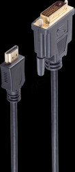 BS77480 HDMI plug &lt; DVI-D (24+1) plug gold plated 1m