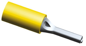 Końcówka pinowa, PLASTI-GRIP, Cyna, 2.59mm średnica, 9.91mm długość, Żółty, 10AWG - 12AWG