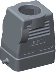Housing, size HB6, die-cast aluminum, M25, angled/straight, clip locking, IP65, T1340060125-000
