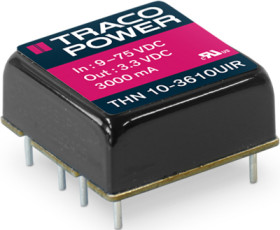 DC converter, 14-160 VDC, 10 W, 2 outputs, ±15 VDC, 88 % efficiency, THN 10-7223UIR