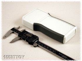 ABS handheld enclosure, (L x W x H) 165 x 80 x 28 mm, light gray (RAL 7035), IP54, 1553TTGY