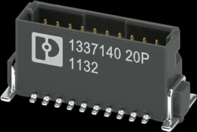 Male connector, 20 pole, pitch 1.27 mm, straight, 1337140