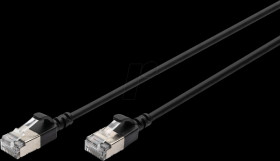 DK-1632-A-005S-BL Cat.6a patch cable, F/FTP, black, 0,5 m