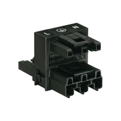 WAGO 770-635 3 Pole 10mm h-distribution Connector Leads 1 Plug &#x2B; 2 Socket Black